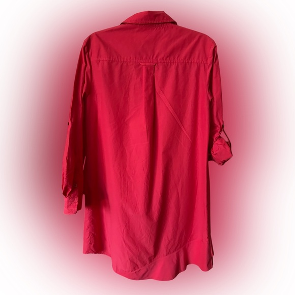 Finley coral pink Button-Up shirt Dress size M - Picture 3 of 9